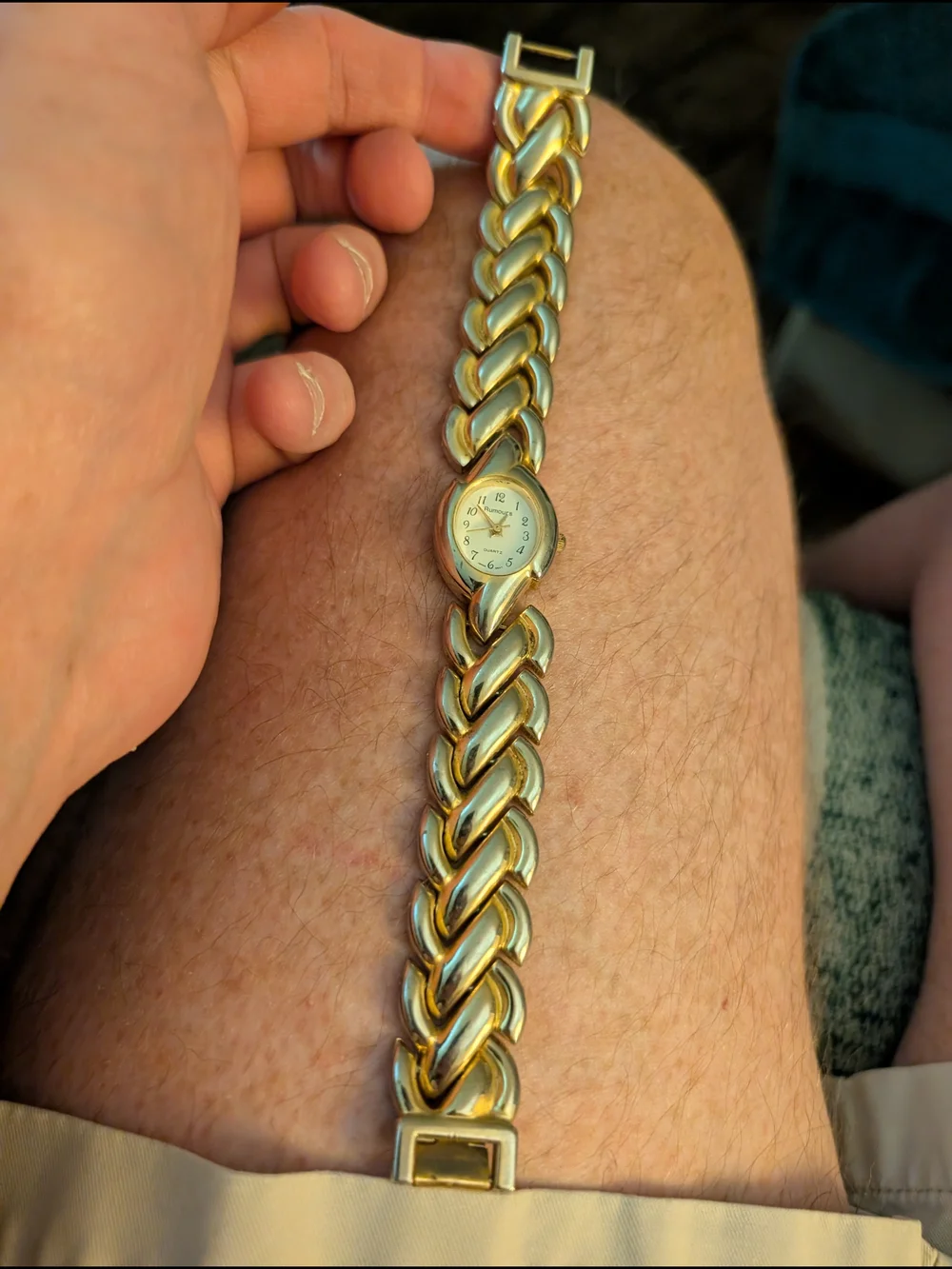Rumours Gold-Tone Chain Link Women's Watch Japanese Movement With Brand New Batt